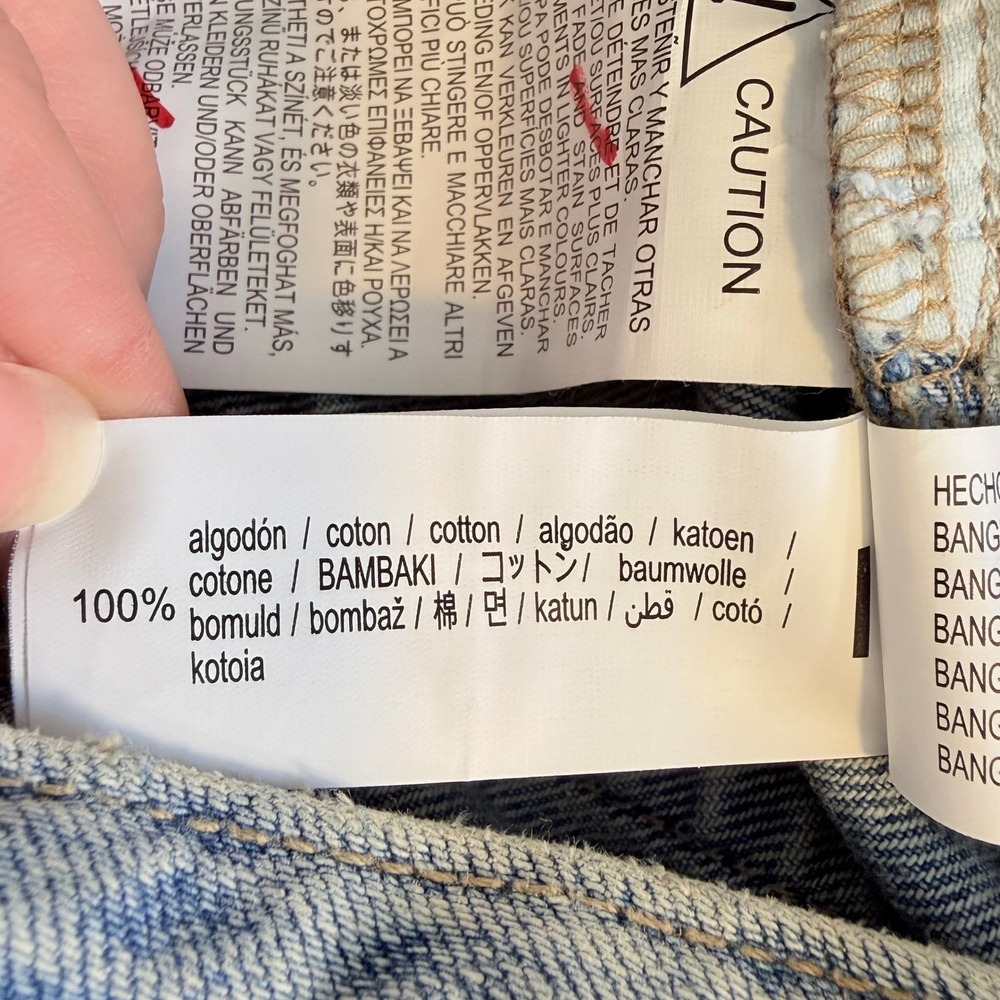 Zara Straight Denim Jeans Light Blue High Rise 100% Cotton NWT Size 13-14 - Picture 4 of 8